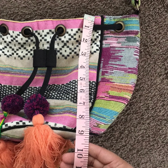 Boho multi color bucket bag - Picture 5 of 6